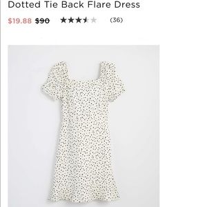 Loft Dotted Tie Back Flare Dress*